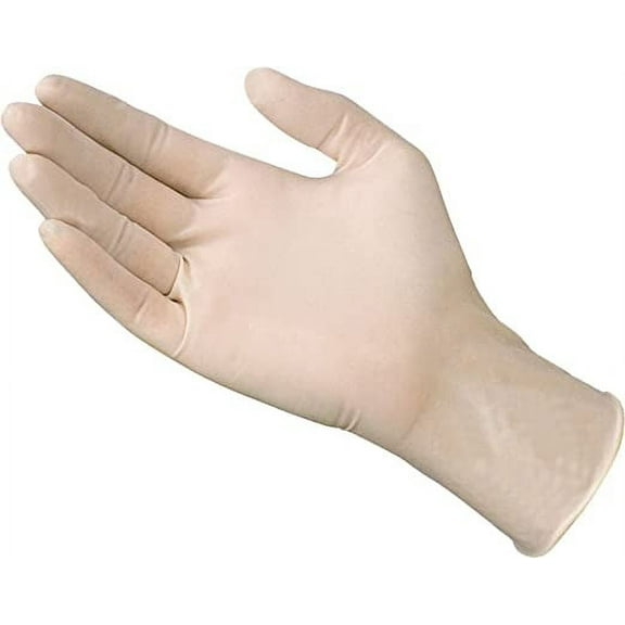 Eunicole Latex Disposable Powder-Free Glove. Restaurant, Food Service, Kitchen Cooking, Painting, School, Nail Service, Cleaning, Janitorial (Large, 100pcs), Nature (20015)