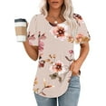 thumbnail image 2 of White Blouse for Women Dressy Cotton Womens T Shirts Casual Multi Pack Graphic Tees Plus Size, 2 of 7