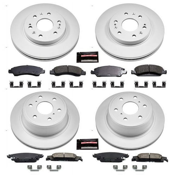 PowerStop Front and Rear Geomet Coated Brake Rotor and Pad Kit Fits: CADILLAC CHEVROLET GMC Select Models CRK6560