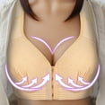 thumbnail image 3 of Mallwal Sleeping Bras Women Full-Coverage Bra Feature V-Neck Demi & Balconette Bra Style W-182 Front Closure Closure Cotton Bras Yellow M, 3 of 4