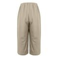 thumbnail image 4 of SCSAlgin Plus Size Women Capri Pants for Summer Casual Cotton Linen Solid Capris Loose Fitting Soft Cropped Pants, 4 of 4
