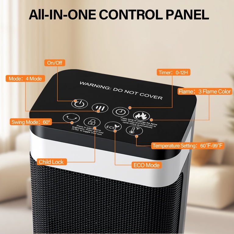 JIOABL 1500W Space Heater with Mood Lighting photo 5
