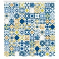 thumbnail image 3 of Ambesonne Yellow and Blue Shower Curtain, Mosaic Azulejo, 69"Wx70"L, Violet Blue Mustard, 3 of 3