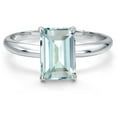 thumbnail image 3 of Gem Stone King 14K White Gold Sky Blue Simulated Aquamarine Solitaire Engagement Ring for Women | 4.23 Cttw | Octagon 10X8MM | Gemstone March Birthstone | Size 9, 3 of 6
