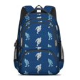 thumbnail image 2 of Bigfoot and Yeti Blue Pattern Backpack for School, Cute School Bag with Adjustable Shoulder Straps and Padded Back, 16.9"x12.6"x5.9", 2 of 4