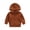 Dark Orange, variant on Musuos Toddler Kid Autumn Casual Hood Coat, 1-5T Long Sleeves Solid Color Zipper Closure Loose Jacket for Boys Girls