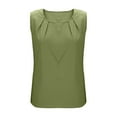 thumbnail image 7 of Jinhomg Womens Cotton Linen Tank Top Sleeveless Keyhole Tops Dressy Casual Pleated Tunic Blouses Green XL, 7 of 7