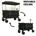 thumbnail image 2 of Collapsible Foldable Extended Wagon Cart with canopy,480lbs Weight Capacity, Heavy Duty Folding Utility Garden Cart with Big All-Terrain Beach Wheels & Drink Holders,Side Pocket,mosquito net, 2 of 12