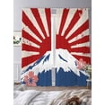 thumbnail image 3 of Sheer Curtains 96 Inches Long 2 Panels, Japanese Style Flowers Rod Pocket Curtain Voile Draperies, Snow Mountain Sun on Linen Light Filtering Window Treatment for Living Room Kitchen Bedroom, 3 of 8