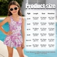 thumbnail image 7 of Xixirimido Bright Cherry Blossom Print Girls One-piece Swimsuits Sleeveless Swimwear with Skirt & Built-in Shorts Hawaiian Beach Vacation Modest Bathing Suit, 3-4 Years, 7 of 7