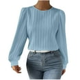 thumbnail image 1 of Timegard Hauts pour Femmes Manches Longues Bouffantes Col Rond Blouse Habillée Décontractée Ample Confortable Hauts Mode Automne, 1 of 9