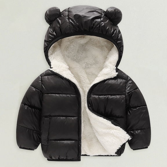 XXWXYD Baby Winter Teddy B𝖾ar Hooded Jacket Warm Fleece Outerwear Windproof Coat for Toddler Boys and Girls Cute Soft Thick Unisex Winter Clothes