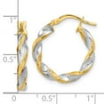 thumbnail image 2 of 14k and White Rhodium Polished And Twist Hoop Earrings 22.2x20.4mm Wide 3.1mm Thick Hoop Earring for Women, 2 of 2