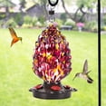 thumbnail image 3 of LUJII Pine Cone Shaped Hand Blown Glass Hummingbird Feeder for Outdoors Hanging, Rust Proof & Leak Proof, 25 fl.oz, Unique Gift for Bird Lover, Garden & Backyard Decor, Purple, 3 of 7