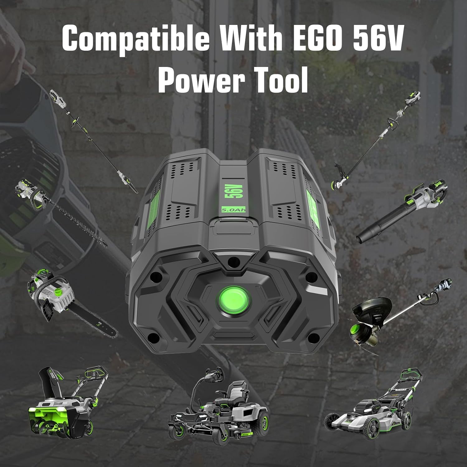 2 Pack 56 Volt 5000mAh High Capacity Replacement for EGO 56V Battery Compatible with EGO Battery Lithium Power Tools Compatible with BA2800 BA4200 BA4200T BA1400 BA1400T BA2240 Cordless Tool