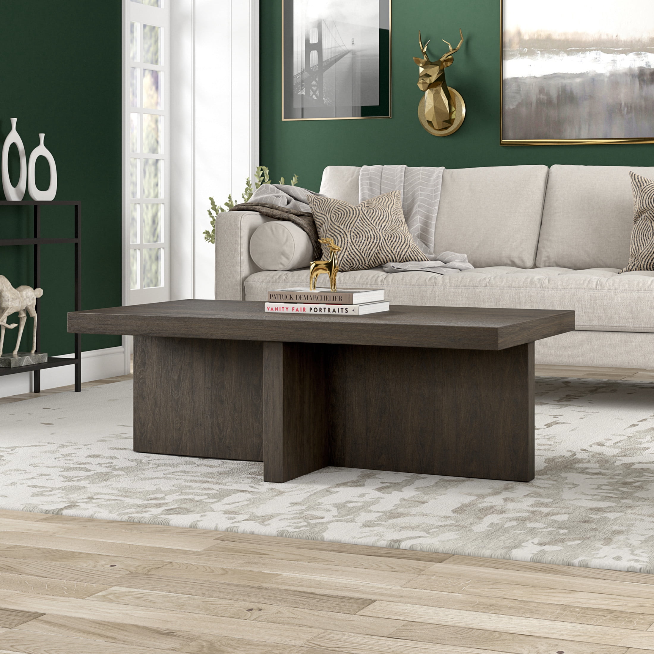 Evelyn&Zoe Scandinavian 44" Wide Alder Brown Coffee Table