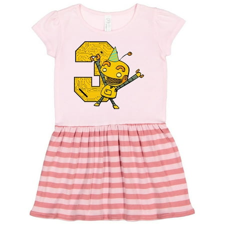 

Inktastic Robot 3rd Birthday Gift Toddler Girl Dress