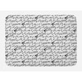 thumbnail image 1 of Music Bath Mat, Abstract Style Professional Music Pattern with Notes and Clef Sheet Play Writing, Non-Slip Plush Mat Bathroom Kitchen Laundry Room Decor, 29.5 X 17.5 Inches, Black White, Ambesonne, 1 of 2