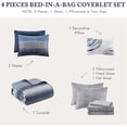thumbnail image 6 of Madison Park Queen Size 8 Piece Quilt Set with Cotton Bed Sheets ,Reversible Bed Cover for All Seasons,Navy, 6 of 8
