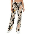 thumbnail image 2 of Leopard Print for Women Casual Lightweight Straight Leg Pants Comfy Women's Trousers, 2 of 8