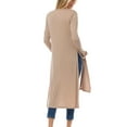 thumbnail image 5 of MixMatchy Women's Solid Open Front Long Sleeve Rib Knit Drape Cardigan, 5 of 5