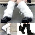 thumbnail image 5 of Deago Womens Faux Fur Leg Warmer Winter Sexy Furry Fuzzy Long Boot Cuffs Cover (Black), 5 of 9