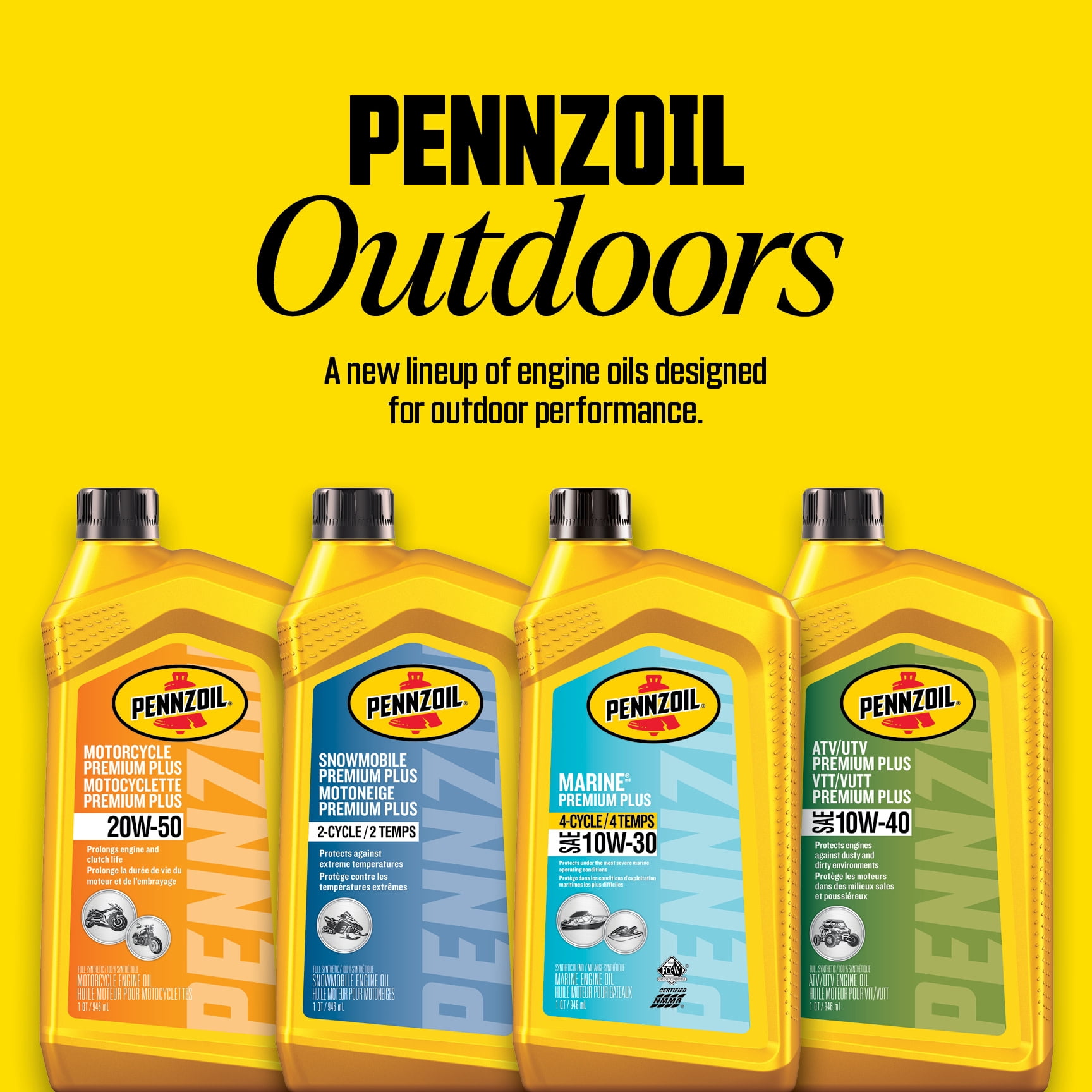 Pennzoil Marine Premium Plus 2-Cycle Synthetic Blend Engine Oil, 1 Gallon