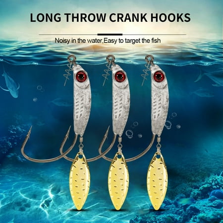3Pcs 3/5/7/10/14g Fishing Crank Hook Barbed Sharp Hook Simulated 3D Eyes Universal Catching Fish High Strength Long Casting Fishing Lure Spoon Sequin Hook Fishing Equipment