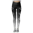 thumbnail image 4 of Women Valentine's Day Leggings Casual Solid with Side Heart Print Trousers Slim Elastic High Wais Stretch Long Boot Pants A-Dark Gray M, 4 of 5