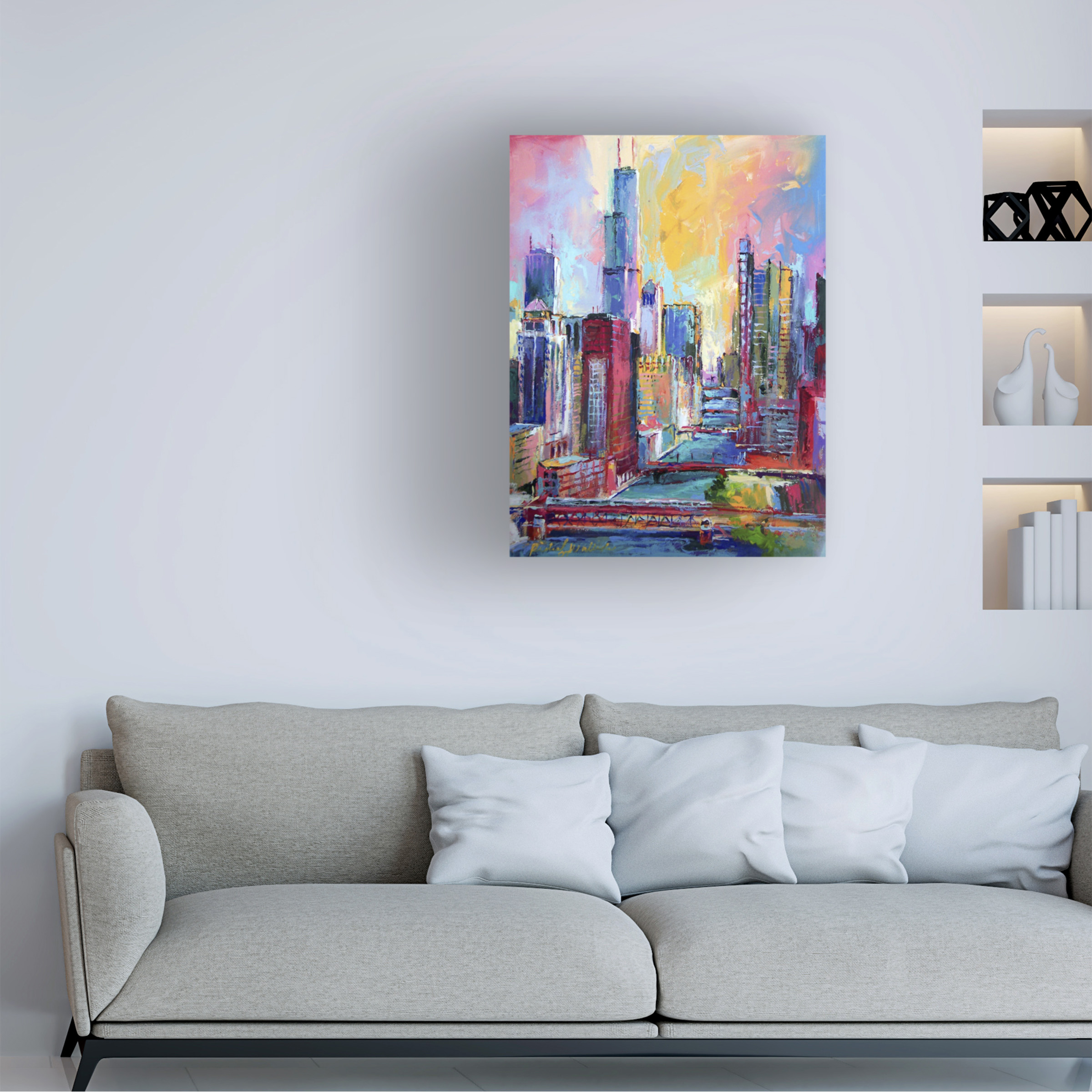 Trademark Fine Art Richard Wallich Chicago 3 Canvas Wall Art - 35x47