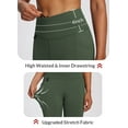 thumbnail image 4 of BALEAF Women's Fleece Lined Leggings Waterproof Winter Hiking Pants Thermal Running Tights Zipper Pockets High Waisted Cold Weather Green XX-Large, 4 of 6