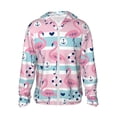 thumbnail image 1 of Fotbe Pink Striped Flamingo Chaqueta con Protección Solar UPF 50+ para Hombre y Mujer, Camisa con Capucha y Bolsillos-3X-Large, 1 of 7