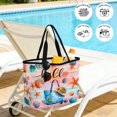 thumbnail image 5 of Summer Beach Beach Bag for Women, Large Breathable Mesh Beach Tote Bag, Ocean Shells Starfish Bag Stripe Rainbow Sandproof Lightweight Travel Bags for Vacation Picnic Swimming Pool 15.7"x15.7"x9.1", 5 of 9