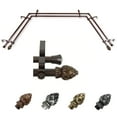 thumbnail image 1 of Gisela 13/16" Double Bay Window curtain rod Adjustable 20"-36", 38"-72" - Cocoa,(ABay-07-7D), 1 of 4