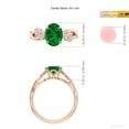 thumbnail image 5 of ANGARA Lab Grown 1.5 Ct Nature-Inspired Oval Emerald Floral Engagement Ring for Women in 14K Rose Gold (Size-9x7mm) | May Birthstone, Anniversary, Jewelry Gift for Women | Lab-Grown Emerald Ring, 5 of 9