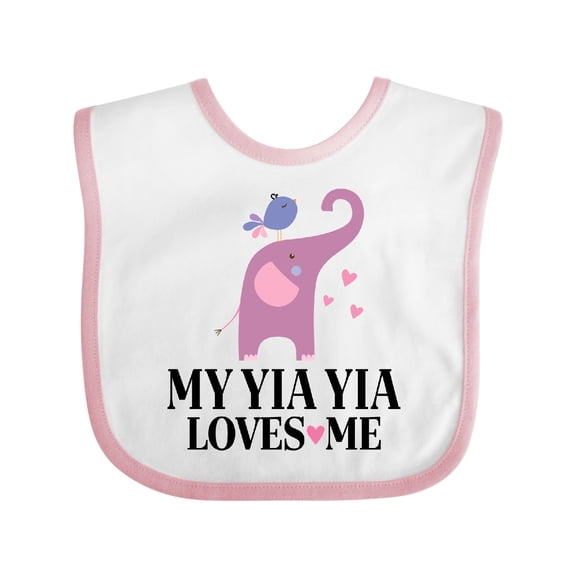 Inktastic My Yia Yia Loves Me Grandchild Boys or Girls Baby Bib