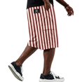 thumbnail image 3 of Mens Baggy Shorts Drawstring High Waist Striped Cargo Shorts Summer Causal Sport Shorts with Multi-Pockets, M, 3 of 6