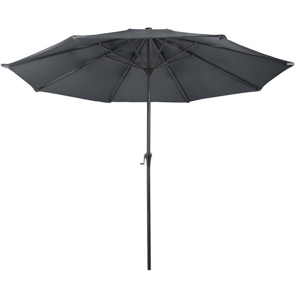 Pure Garden 9FT Outdoor Vented Patio Umbrella with Easy Crank (Gray)