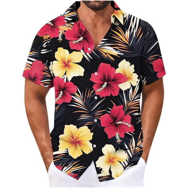 Hombro Frío Tops de los Hombres Hawaiano Impresión Botón Cuello Suéter Cardigan Manga Larga Cuarto Cremallera Ropa de Calle Casual