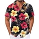 thumbnail image 1 of Hombro Frío Tops de los Hombres Hawaiano Impresión Botón Cuello Suéter Cardigan Manga Larga Cuarto Cremallera Ropa de Calle Casual, 1 of 4
