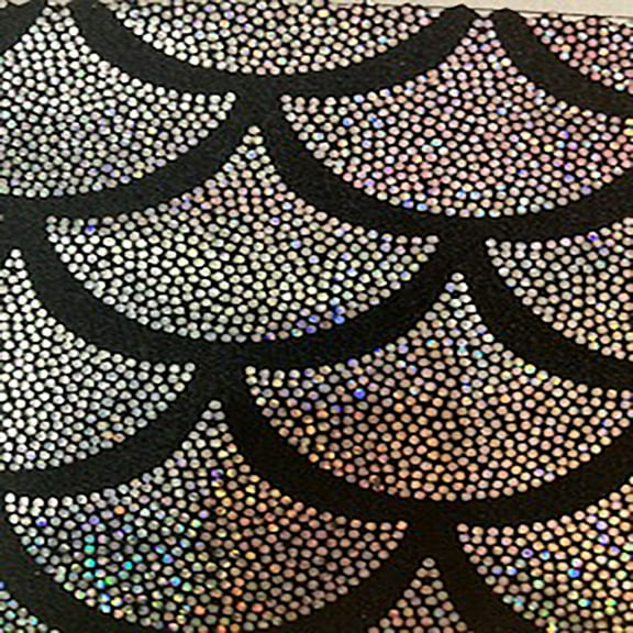 Spandex Palace Stretch Jumbo Foggy Foil Shell Hologram Fabric, By the Bolt
