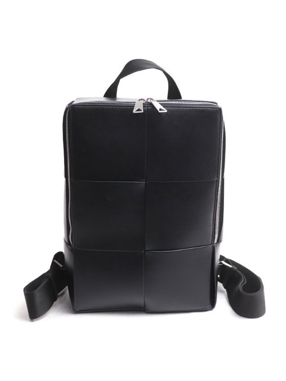 Pre-Owned BOTTEGA VENETA Maxi Intrecciato Arco Backpack/Daypack, Black, 680092, Men's