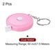 thumbnail image 3 of 2uds Métrica Cinta 1,5M/60 Pulgadas Retráctil Sastres Métrica Cinta Bolsillo Tamaño con Llave Cadena para Cuerpo, Tela, Costura y Manualidades Medidas, Claro Rosa, 3 of 5