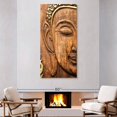 thumbnail image 2 of Elephant Stock Wood Carved Buddha Wall Art - Vertical Multi Panel Canvas - Living Room Wall Decor - Religion And Spirituality Multi Panel - Brown And Beige Decor - 39" x 80", 2 of 4