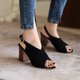 thumbnail image 1 of Sandalias de verano para mujer con tacones altos de cuero de microfibra de tela mate a la moda Wmkox8yii shjk6776, 1 of 9