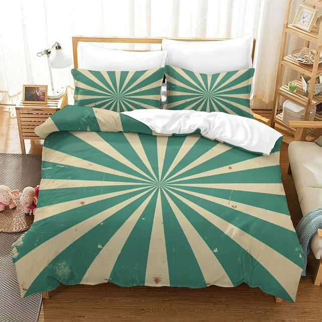 Colorful Radial Stripe Comforter Cover Set Home Creative Bedding Sets Bedroom Decor,Queen (90"x90")