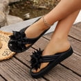 thumbnail image 5 of WQNVRNR Womens Platform Flip Flops- Thong Floral Design Open Toe Casual Black Size 6, 5 of 8
