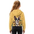 thumbnail image 2 of Xoenoiee Boston Terrier Sunflower Print Girls Zip Up Hoodie Oversized Sweatshirt Cute Trendy Zipper Pullover Tops Teen Girl Casual Mock Neck Fall Winter Sweater, 9-10 Years, 2 of 7