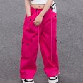 thumbnail image 2 of Mikilon Plaid Pants Kids Size 3-7 Years Wide Leg High Waist ‌Versatile Trousers‌ Stretchy Waist Comfortable Patchwork Color Leggings Stylish Casual Pants, 2 of 5