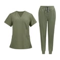 thumbnail image 2 of Conjunto de uniformes exfoliantes para mujer Fernando pantalones de enfermera con bolsillos Verde S, 2 of 8